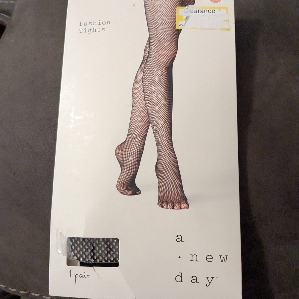 a new day Black Fishnet Fashion Tights NWT